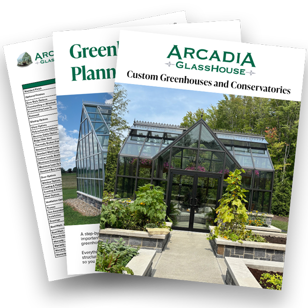 Arcadia GlassHouse free greenhouse planning packet including catalog and price list